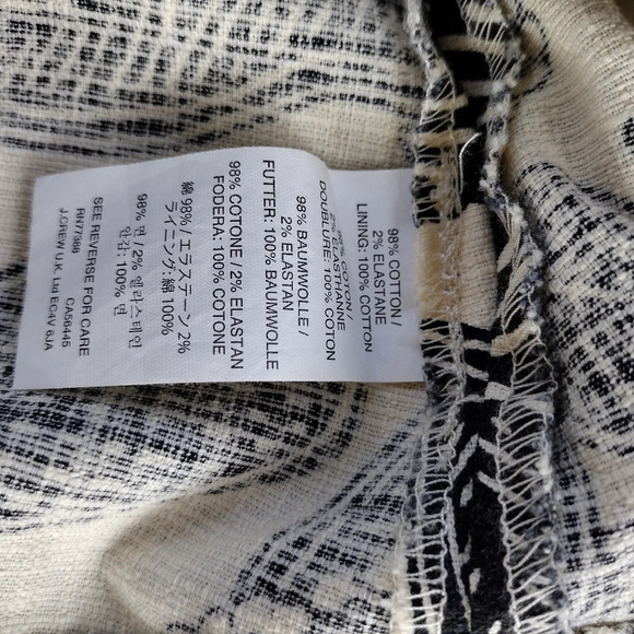 J Crew Cream Beige Black Polynesian Floral Print Fit &  FlateCutout Back Dress 4 - Picture 7 of 9